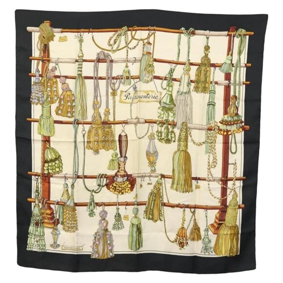 HERMES Carre 90 Scarf ""Pasementerie"" Silk Navy Auth 135492 - Picture 1 of 15